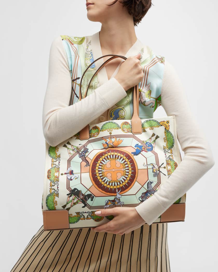 Tory Burch Ella Printed Logo Tote Bag | Neiman Marcus