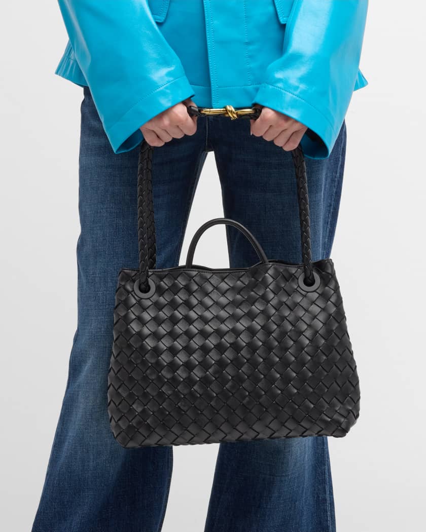 Andiamo Medium leather handbag - Black - Bottega Veneta