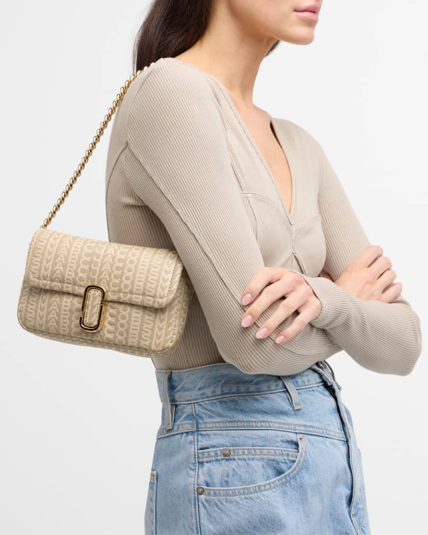 The J Marc Leather Shoulder Bag in Beige - Marc Jacobs