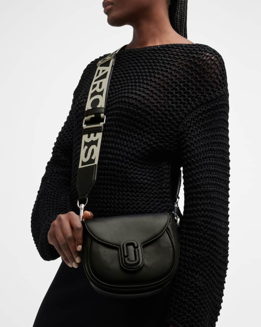 The J Marc Saddle Leather Crossbody Bag in Black - Marc Jacobs