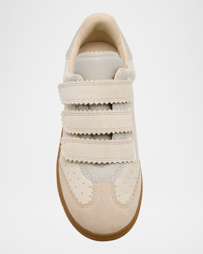 Beth Mixed Leather Triple-Grip Sneakers