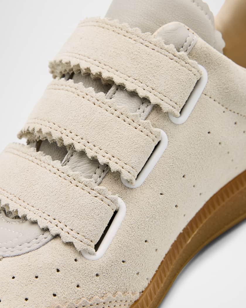 Beth Mixed Leather Triple-Grip Sneakers