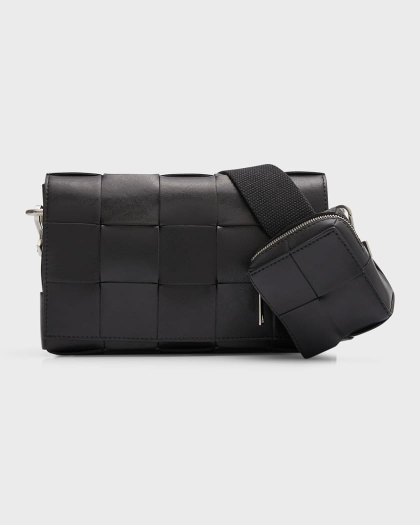 BOTTEGA VENETA, Intreccio Leather Camera Bag with Mini Pouch, Men