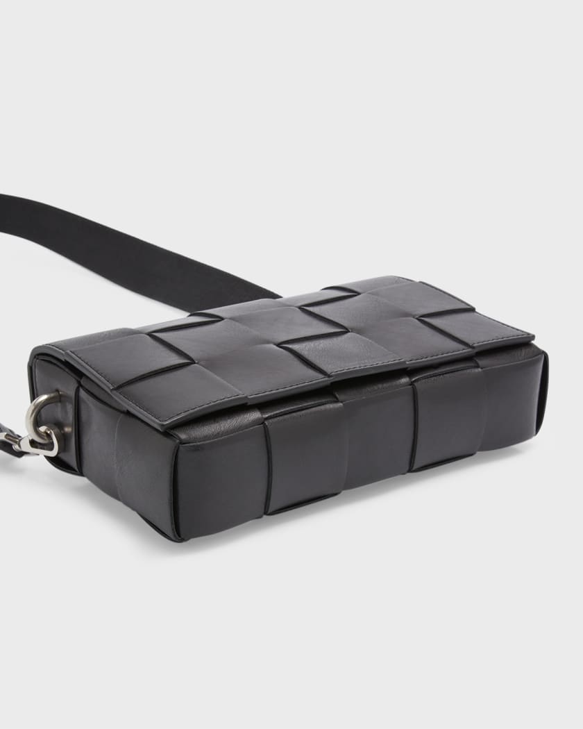 Bottega Veneta Black Intreccio Nylon Padded Cassette Tote Bag