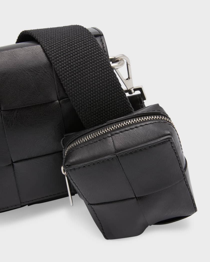 BOTTEGA VENETA, Intreccio Leather Camera Bag with Mini Pouch, Men