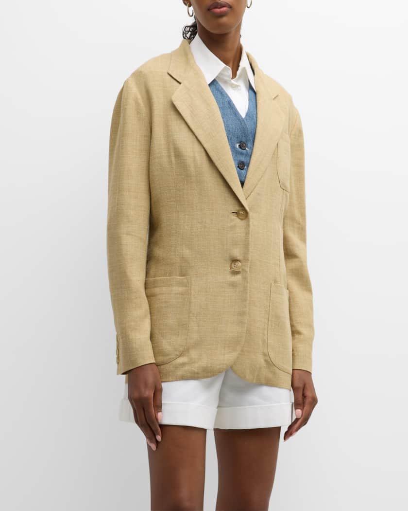 Ralph lauren tan linen sale blazer