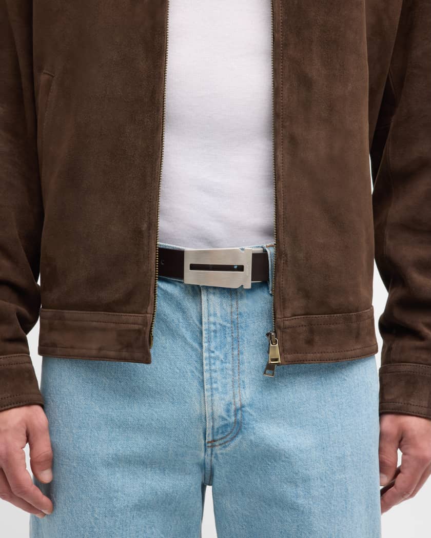 Reversible and adjustable Gancini belt - Leather Accessories - Men