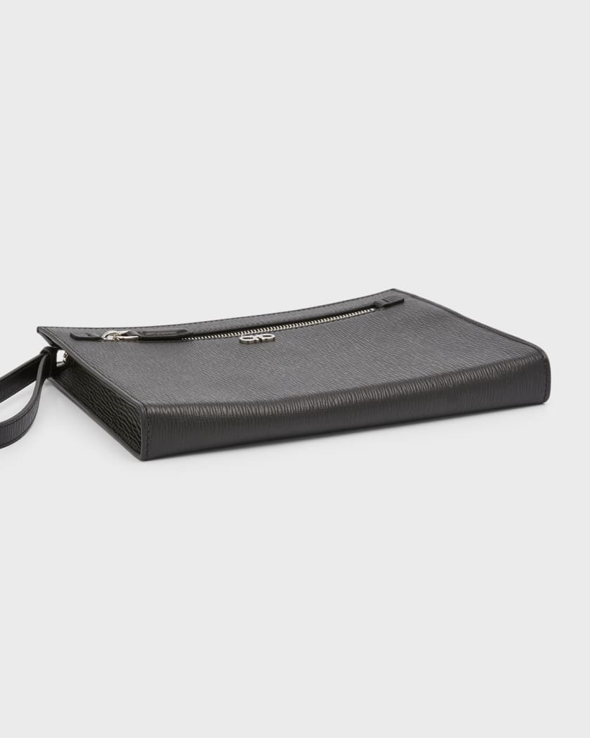 Ferragamo Men s Gancini Zip Pouch Neiman Marcus