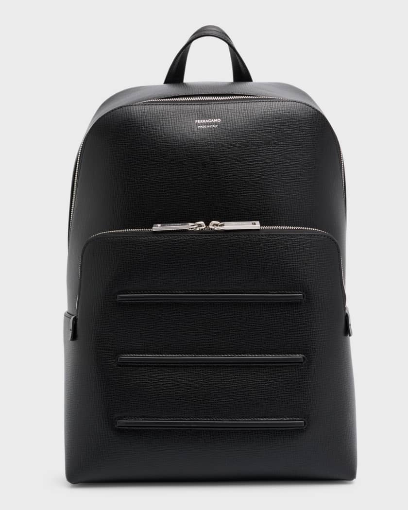 louis-vuitton leather black backpack for men