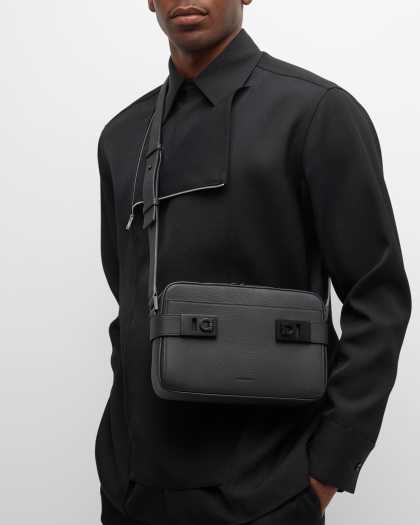 Ferragamo Men's Leather Gancini Business Briefcase - Bergdorf Goodman