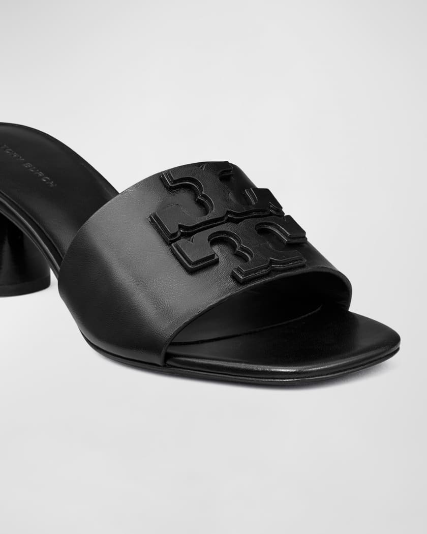 Tory Burch Ines Leather Logo Mule Sandals Neiman Marcus