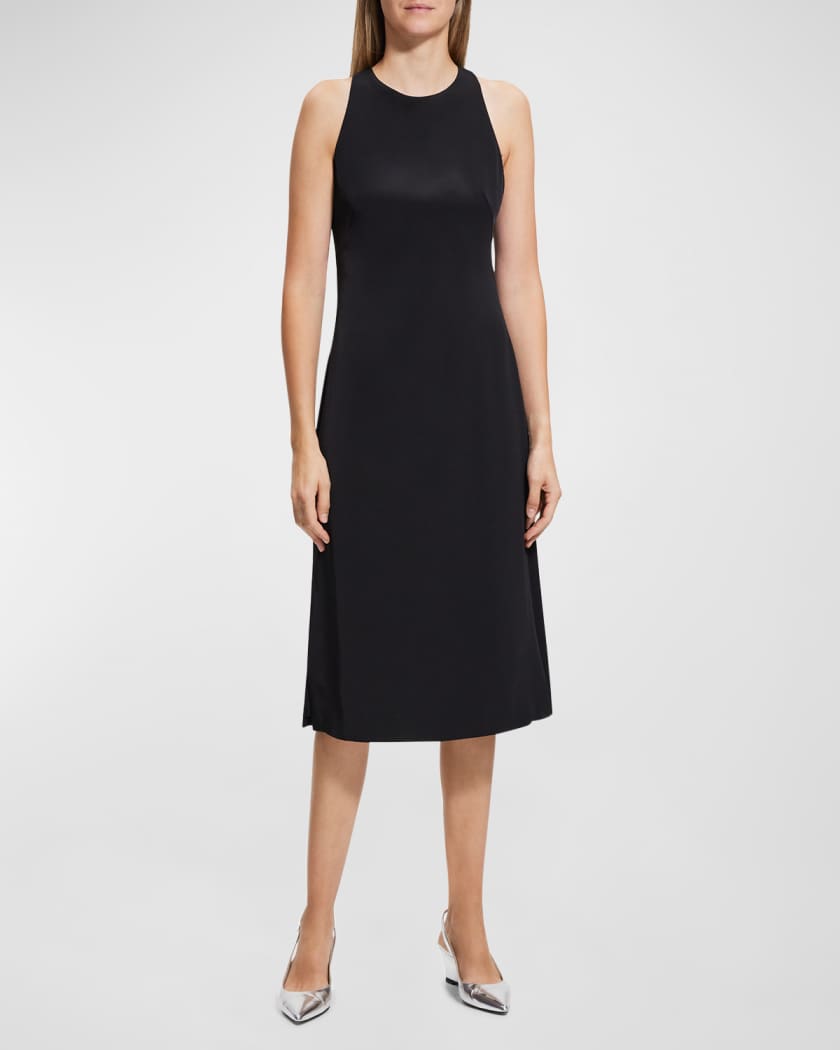 Theory Cross Back Sleeveless Midi Dress Neiman Marcus