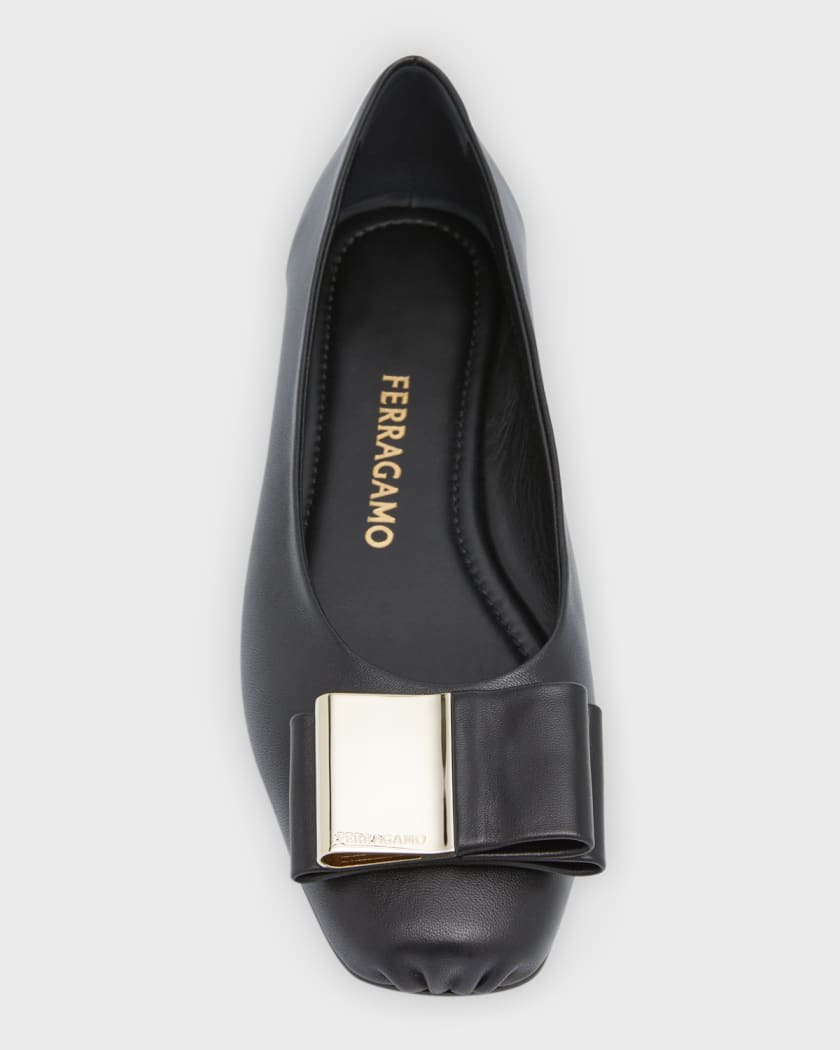 Lena Lambskin Bow Ballerina Flats Neiman Marcus
