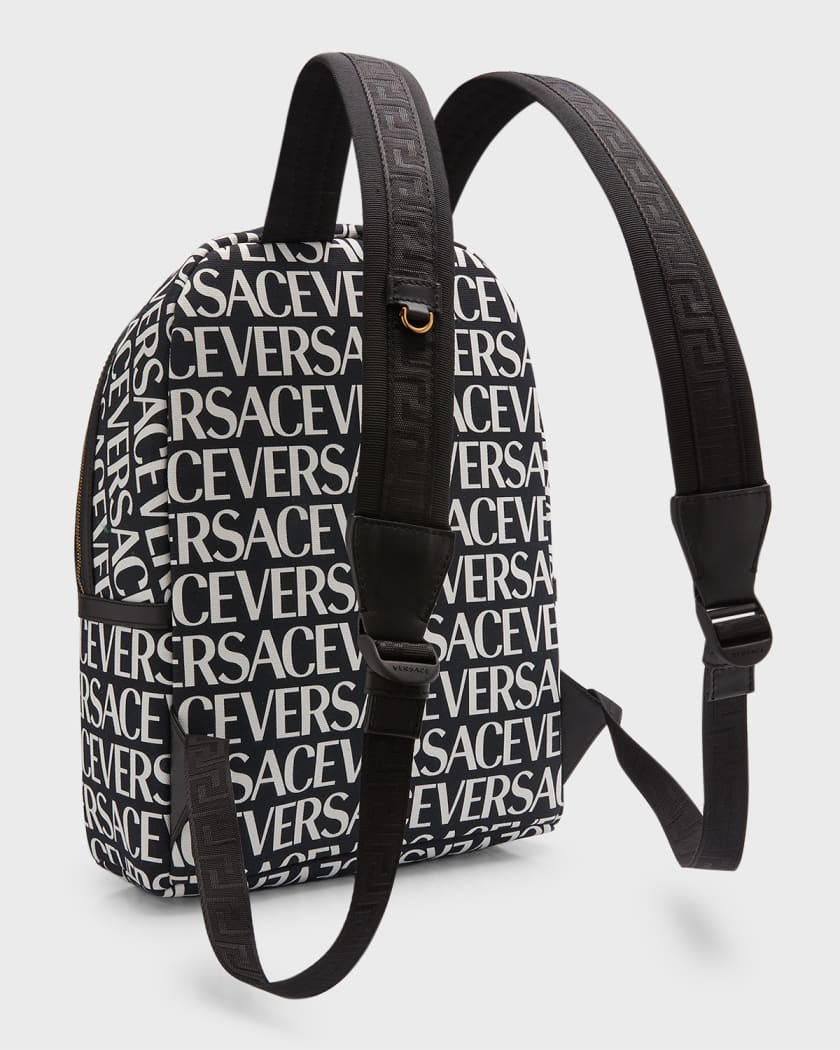 Versace Leather Studded Messenger Bag in Black for Men