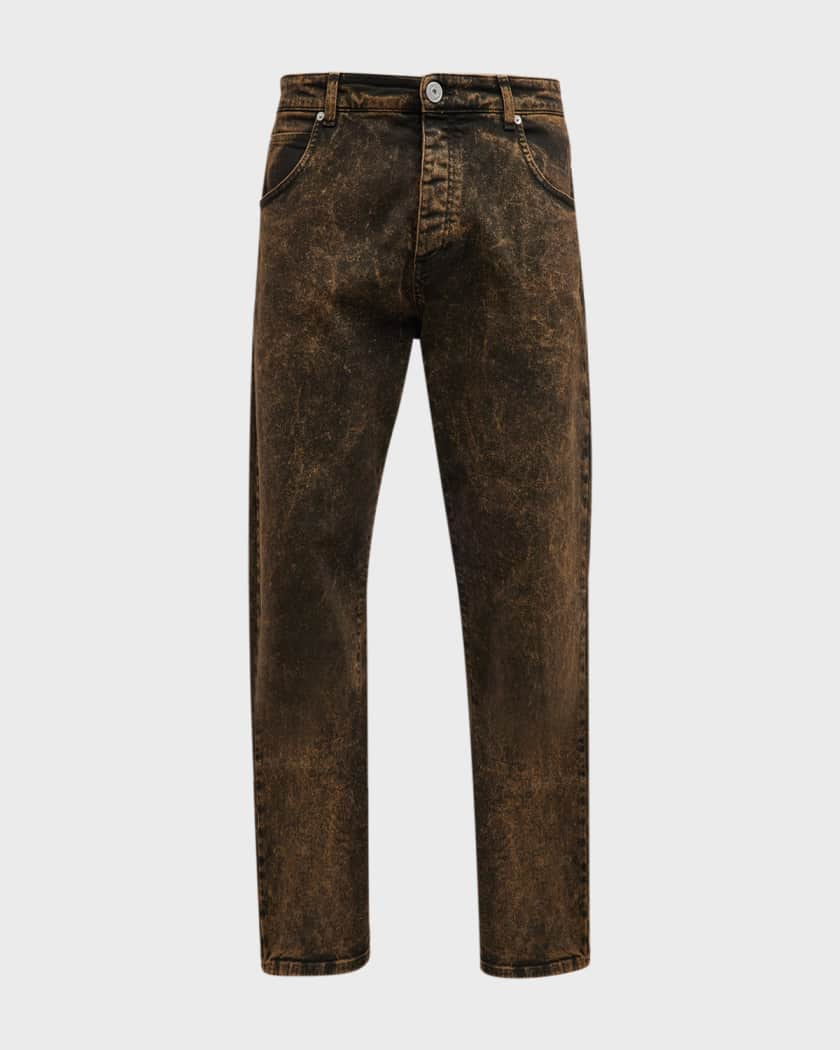 Men's Loose Two-Tone Denim Jeans