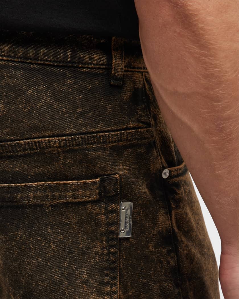 Balmain Men's Loose Two-Tone Denim Jeans | Neiman Marcus