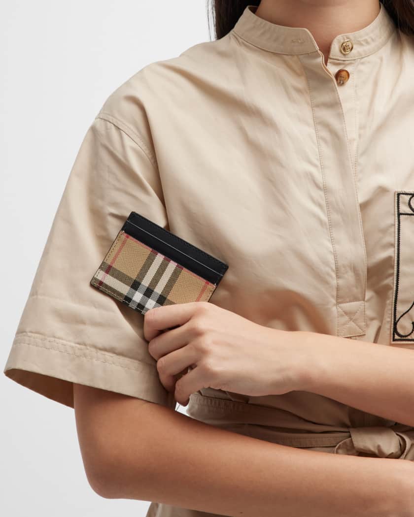Burberry Sandon Check E-Canvas & Leather Card Case - ShopStyle