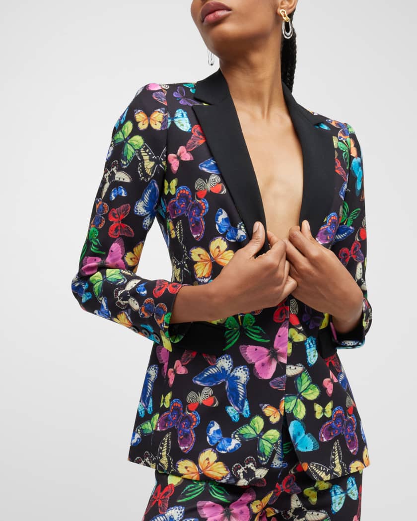 Butterfly Printed Suit Neiman Marcus