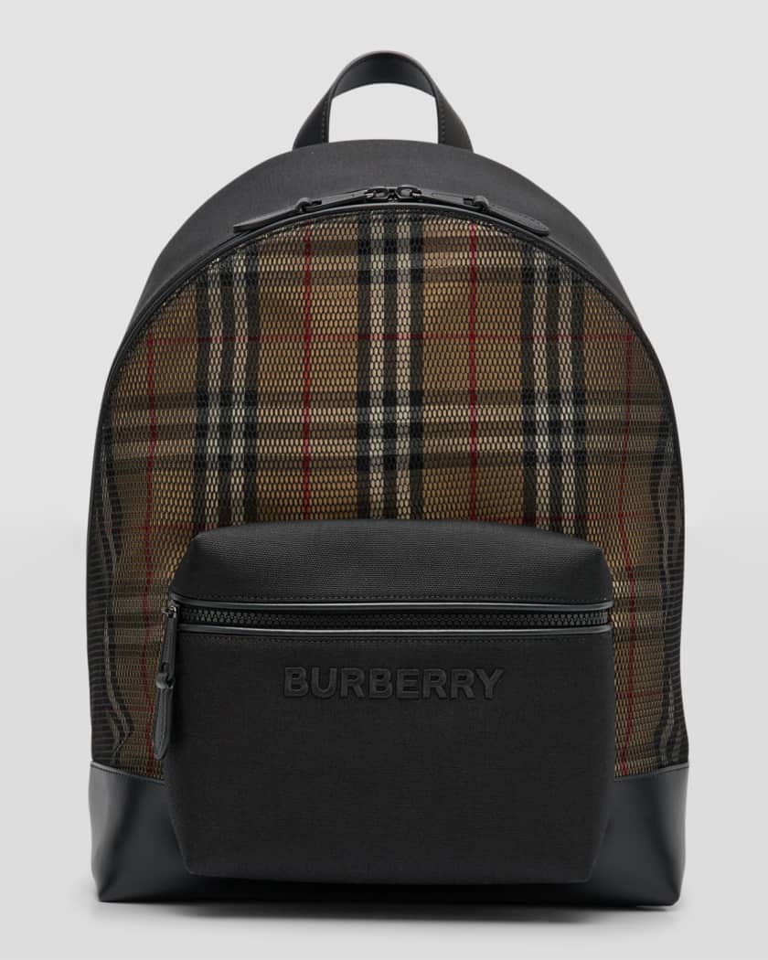 Burberry Small Nico Check Backpack Canvas/Leather in Archive Beige