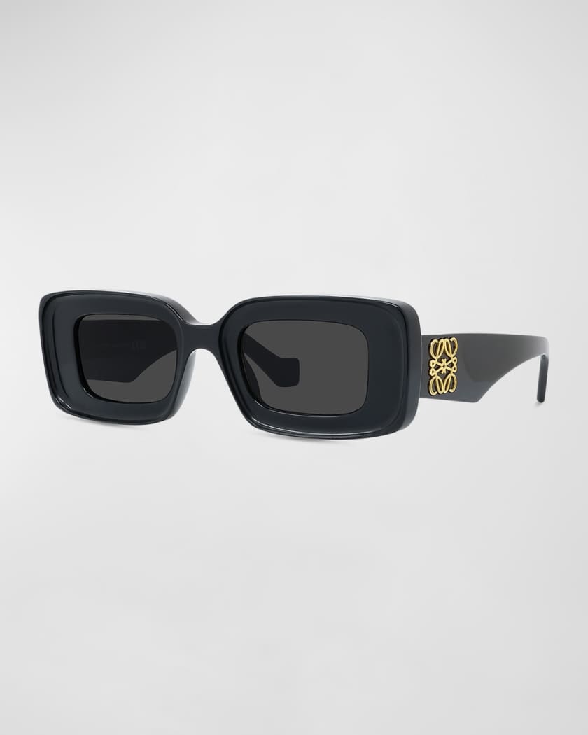 Loewe Anagram Beveled Acetate Rectangle Sunglasses | Neiman Marcus