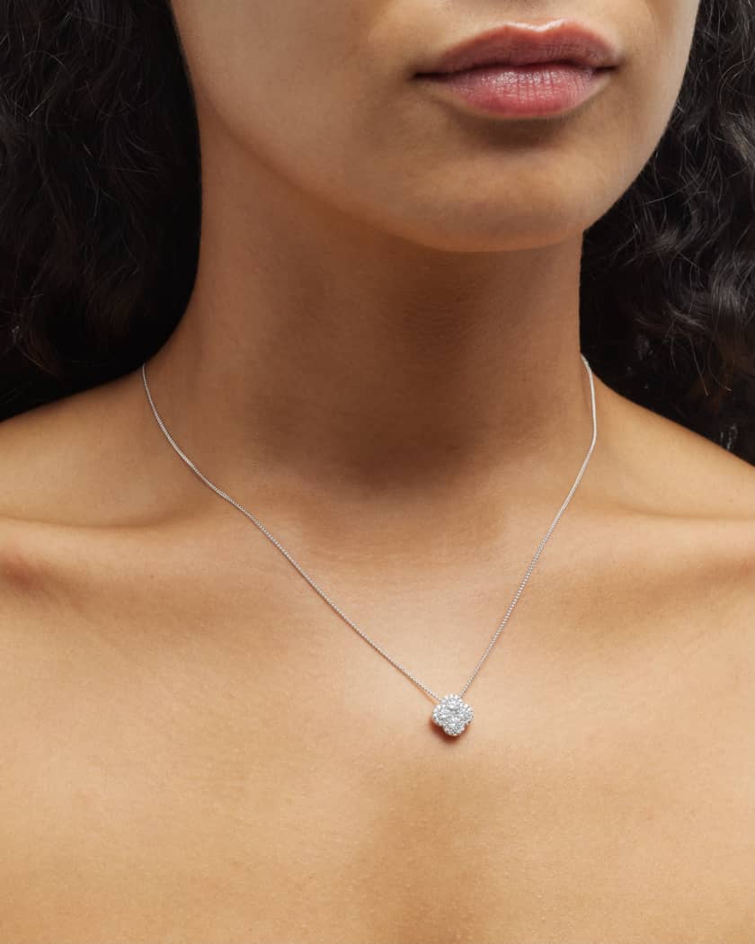 18k White Gold Diamond Pendant Necklace