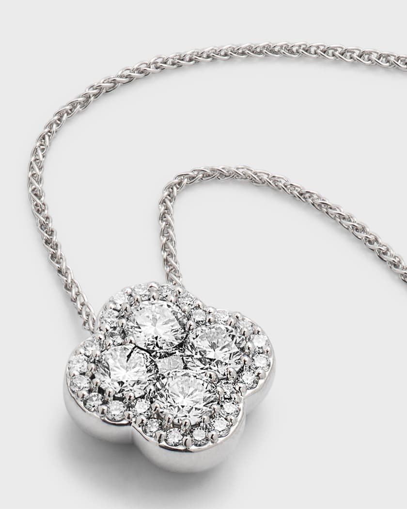 18k White Gold Diamond Pendant Necklace