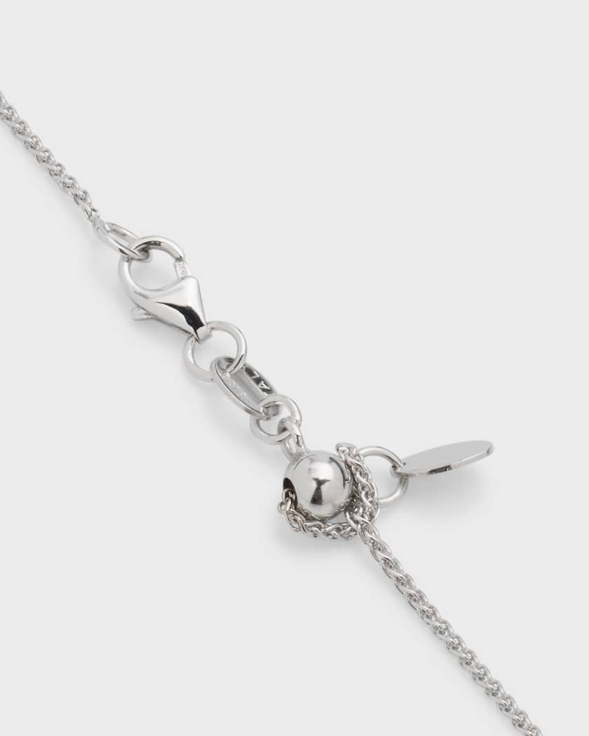 18k White Gold Diamond and Sapphire Pendant Necklace, 18"L, 0.80tcw