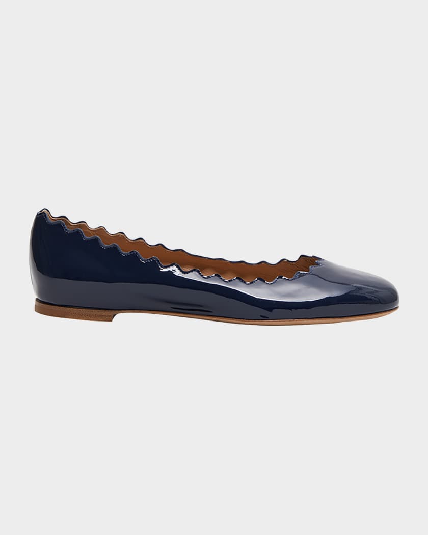 Navy patent leather flats top
