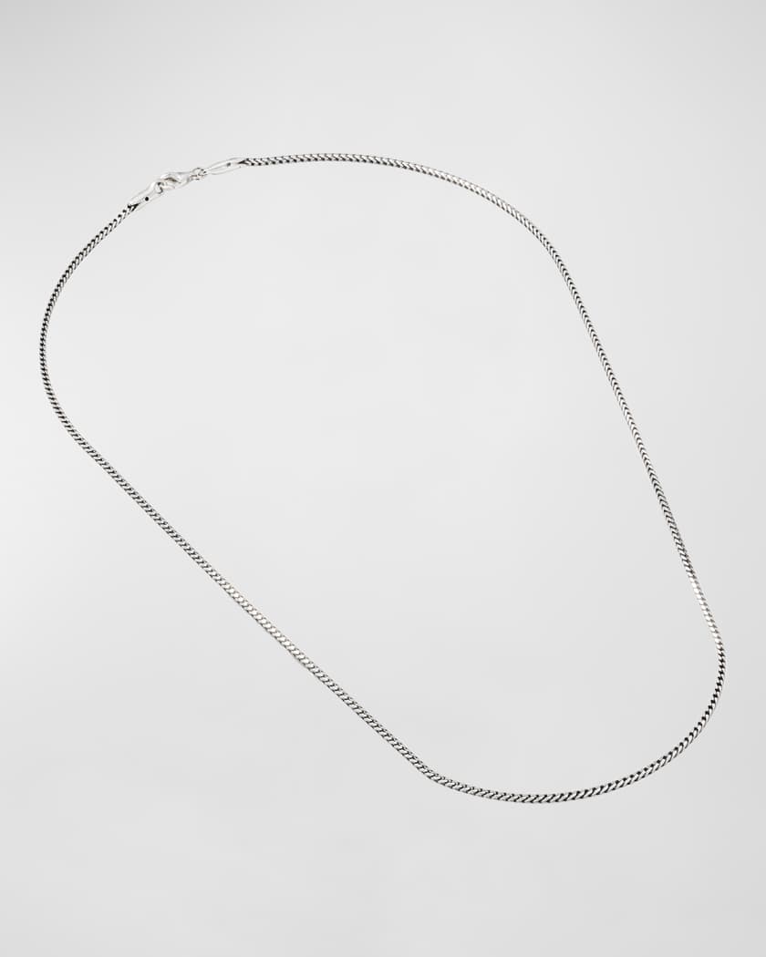 Men's Silver Wheat Chain Necklace, 20"L