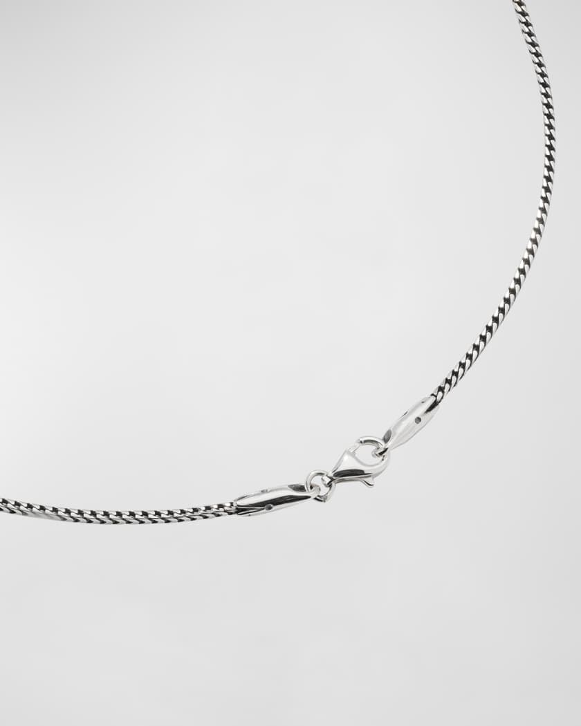 Men's Silver Wheat Chain Necklace, 20"L