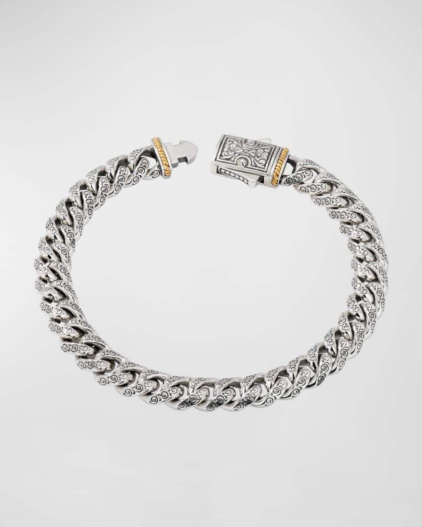 Engraved Cuban Chain Bracelet