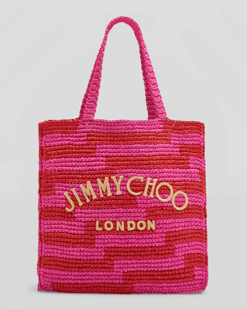 Jimmy Choo Varenne Logo Canvas Tote Bag