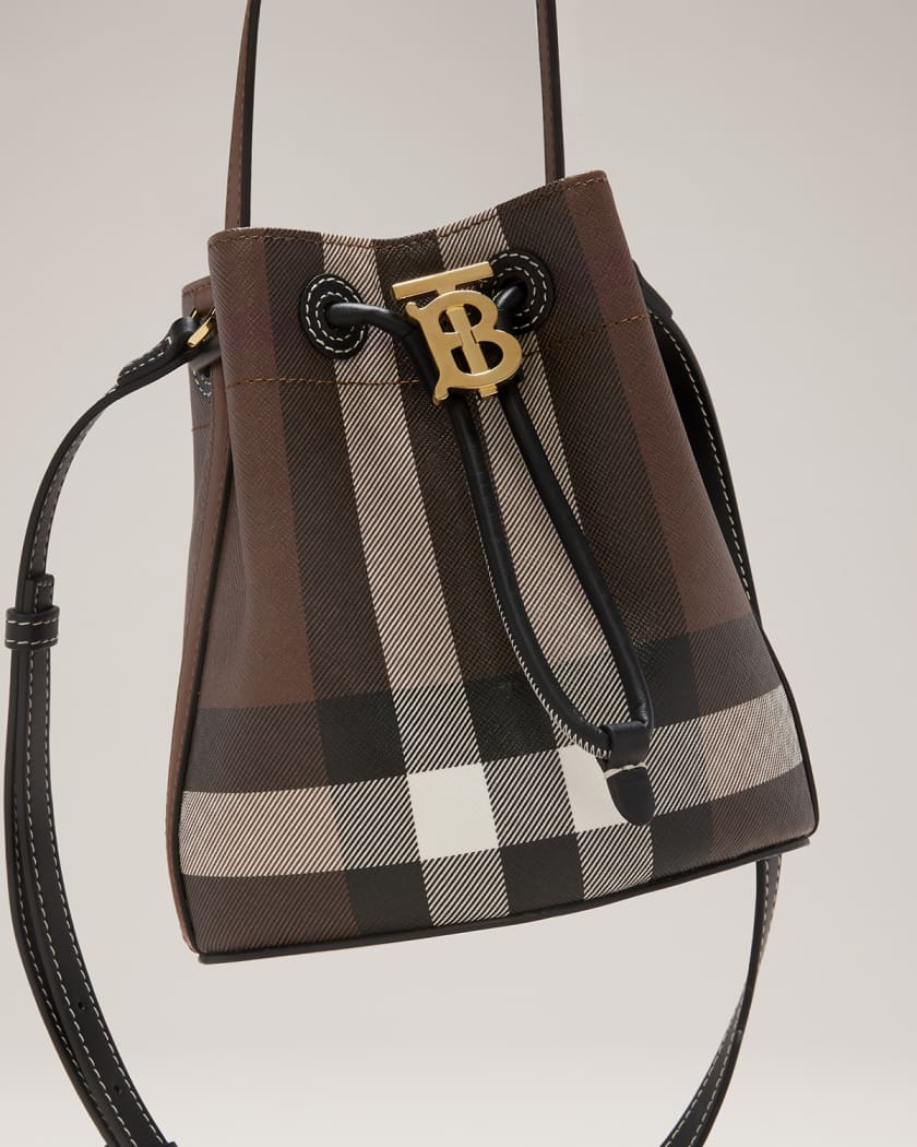 Burberry Beige Vintage Check Coated Canvas Bucket Bag