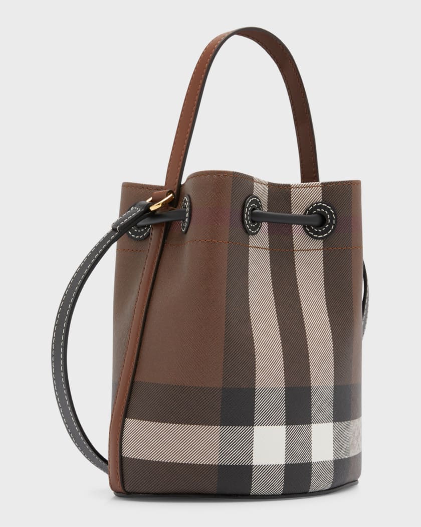 Burberry Bucket Haymarket Check Crossbody Bag