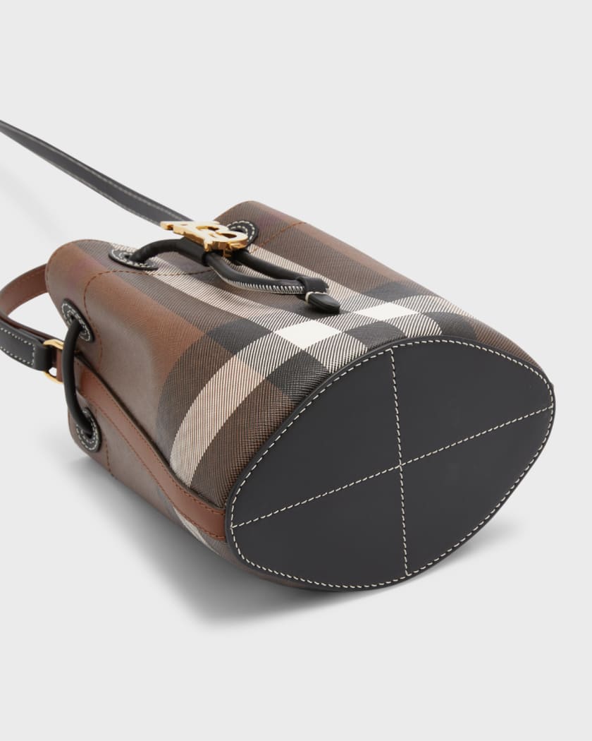 Burberry canvas check bucket bag deals
