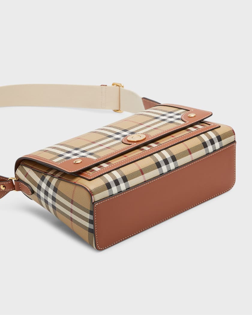 Burberry Note Check Flap Crossbody Bag