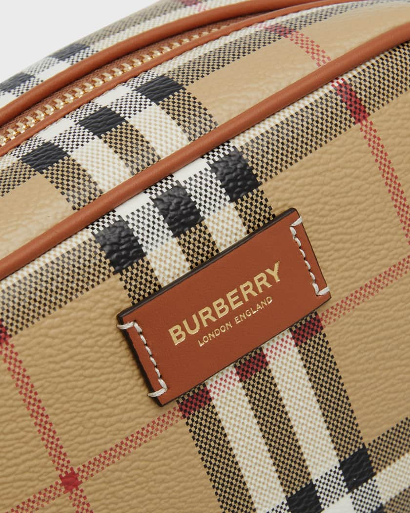 Burberry Small Check Zip Cosmetic Pouch Bag