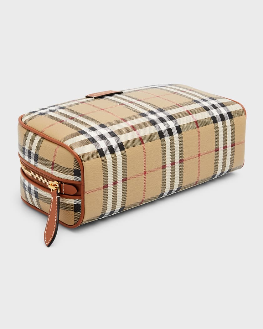 Burberry Small Check Zip Cosmetic Pouch Bag