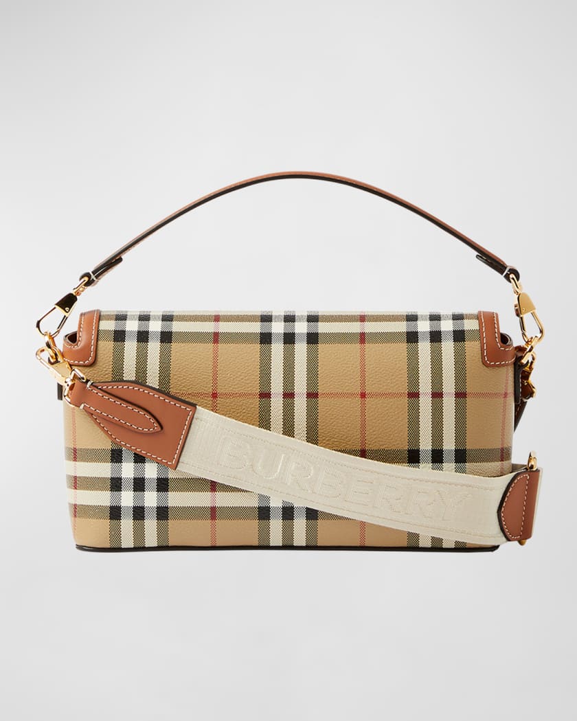 Burberry small two-tone canvas and leather TB bag replica