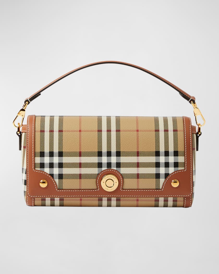 Brown Woven Checker Shoulder Bag