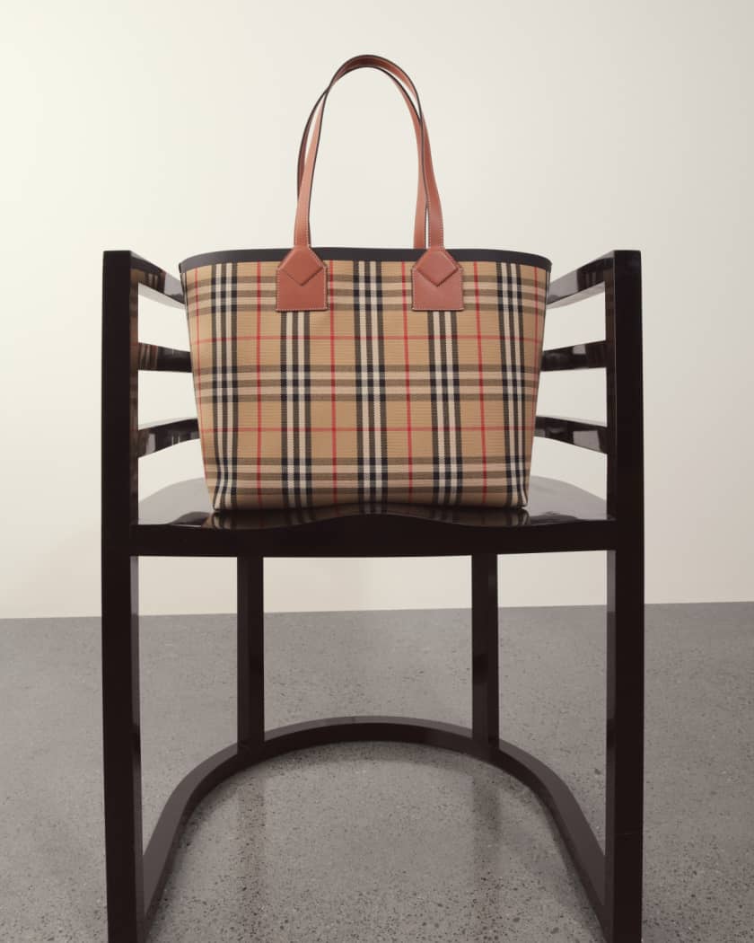 Burberry Haymarket Check Canvas Tote Bag on SALE