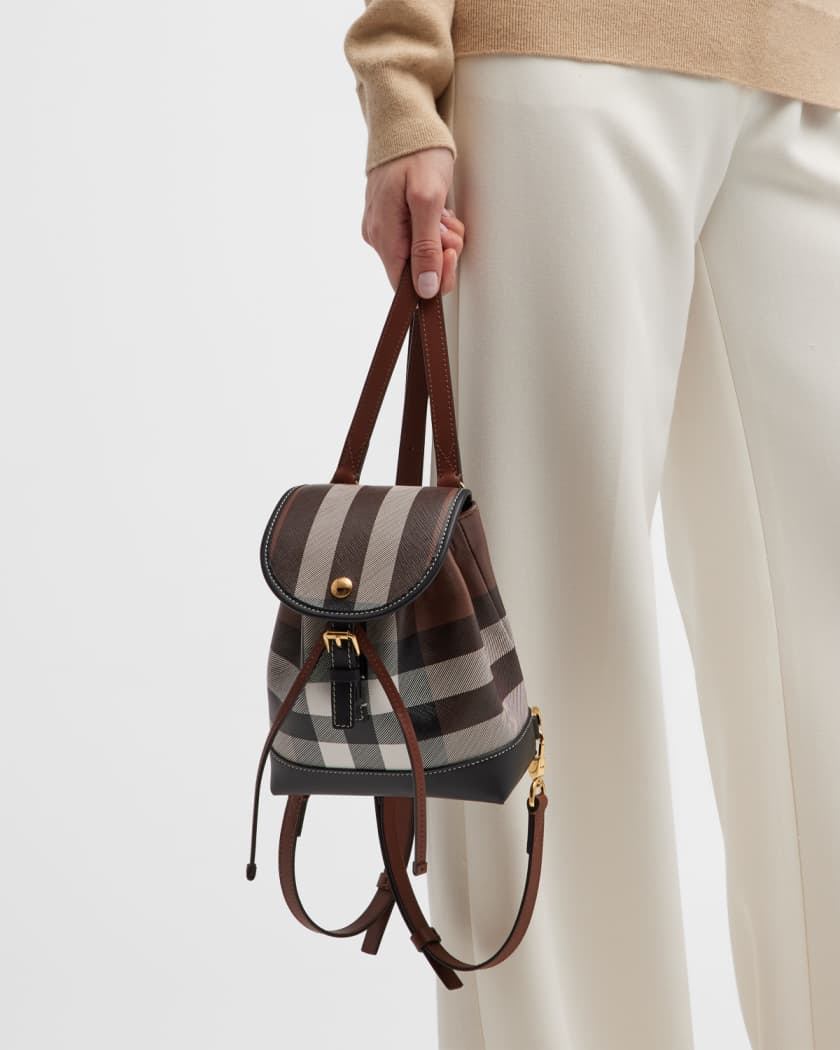 Burberry Micro Check Leather Backpack