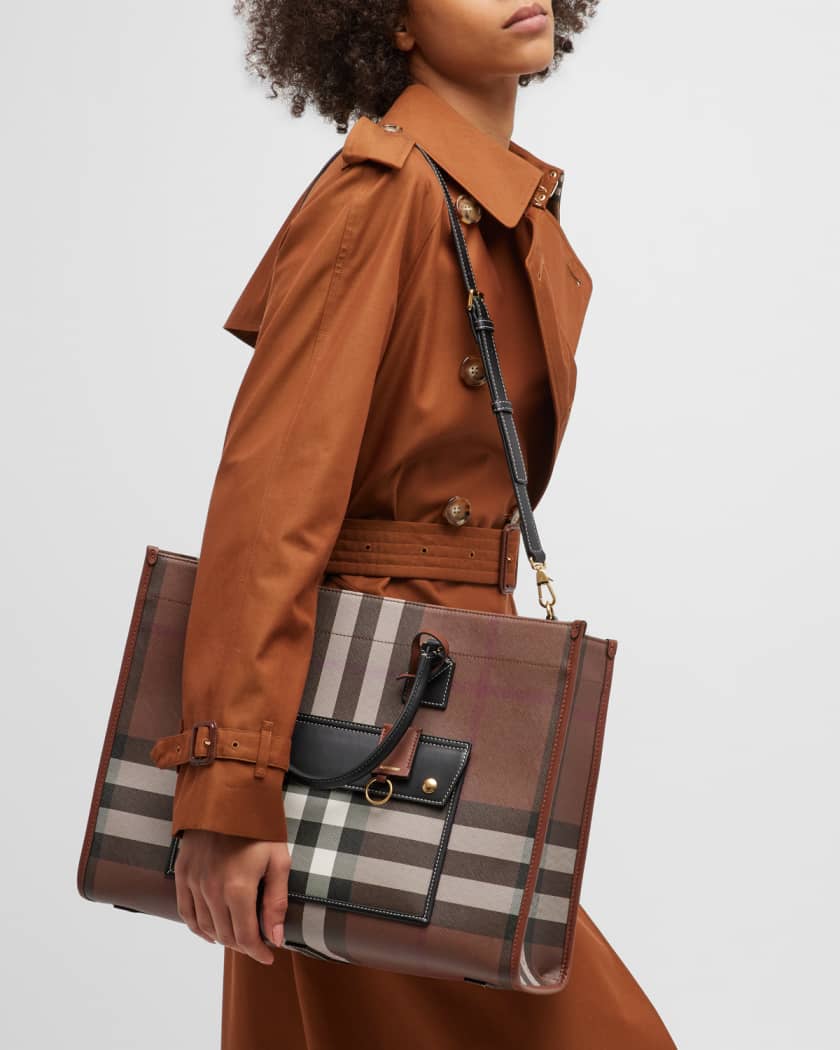Burberry medium check tote bag on sale