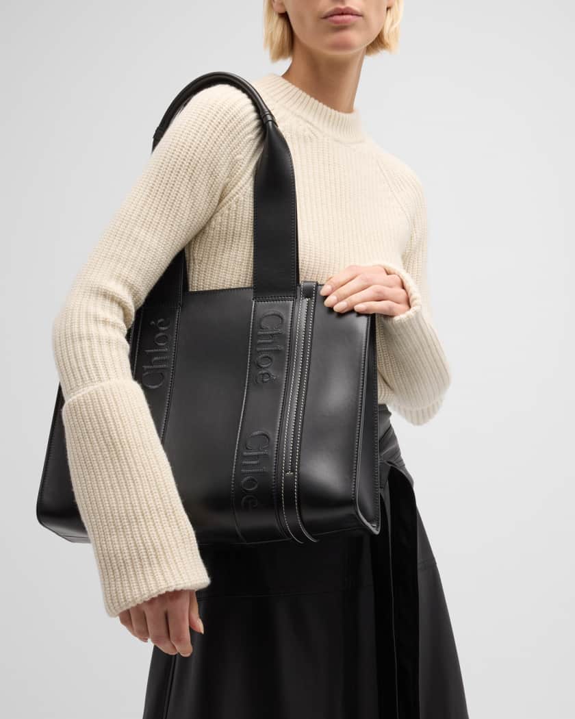 Nina stud north south leather tote bag hotsell