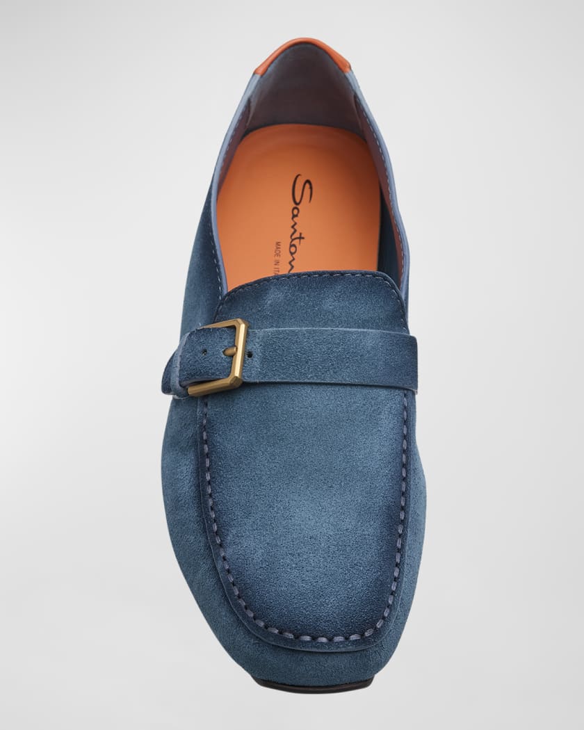 Santoni suede penny loafers - Blue