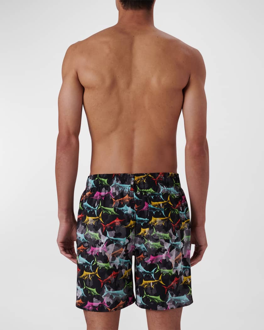 Bugatchi Men's Tropical Watercolor Swim Trunks