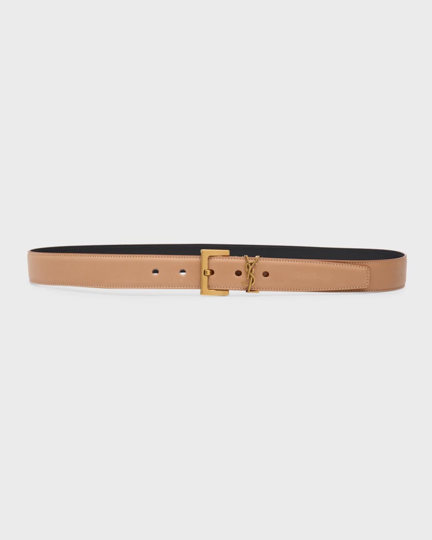 SAINT LAURENT Cassandre leather belt