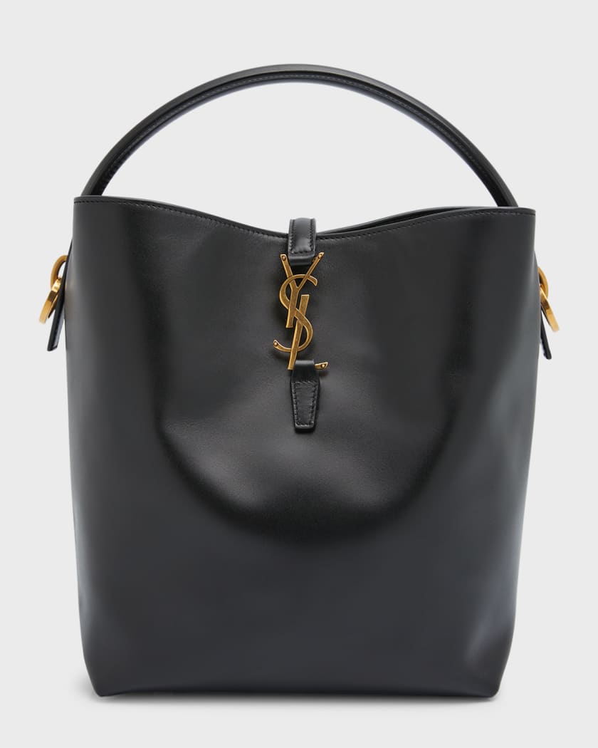 Saint Laurent Le Monogramme Suede-trimmed Velour Bucket Bag