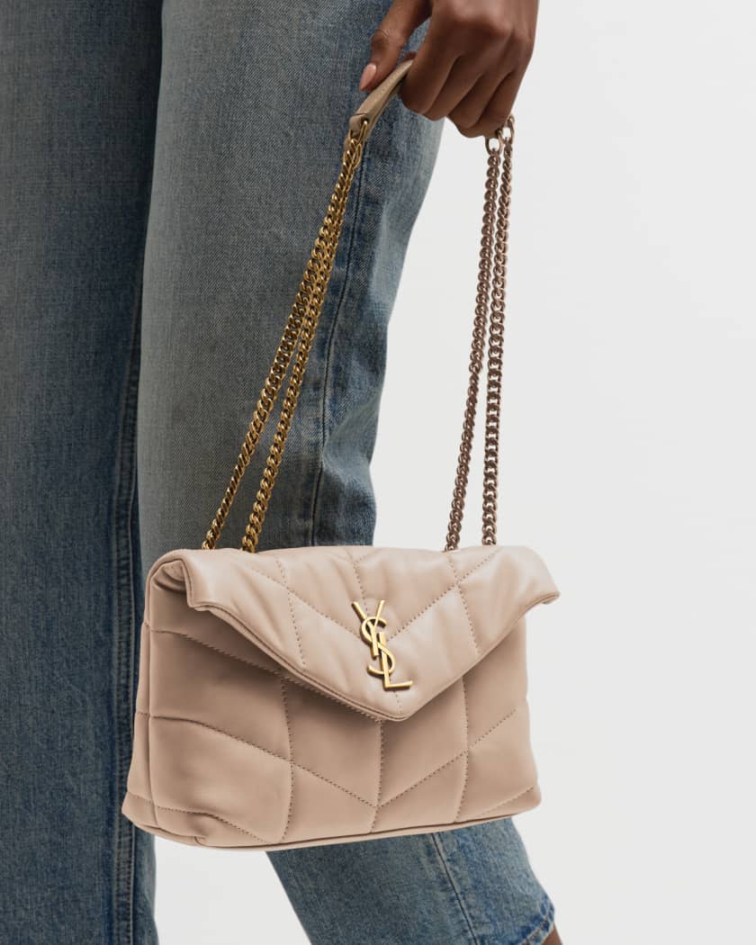 Saint Laurent Toy Puffer Bag in Beige