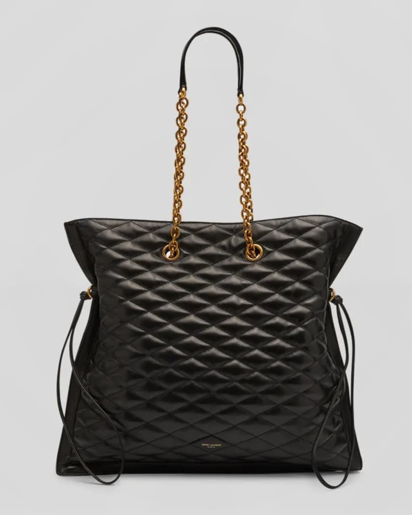 Saint Laurent Large Ysl Drawstring Leather Hobo Bag